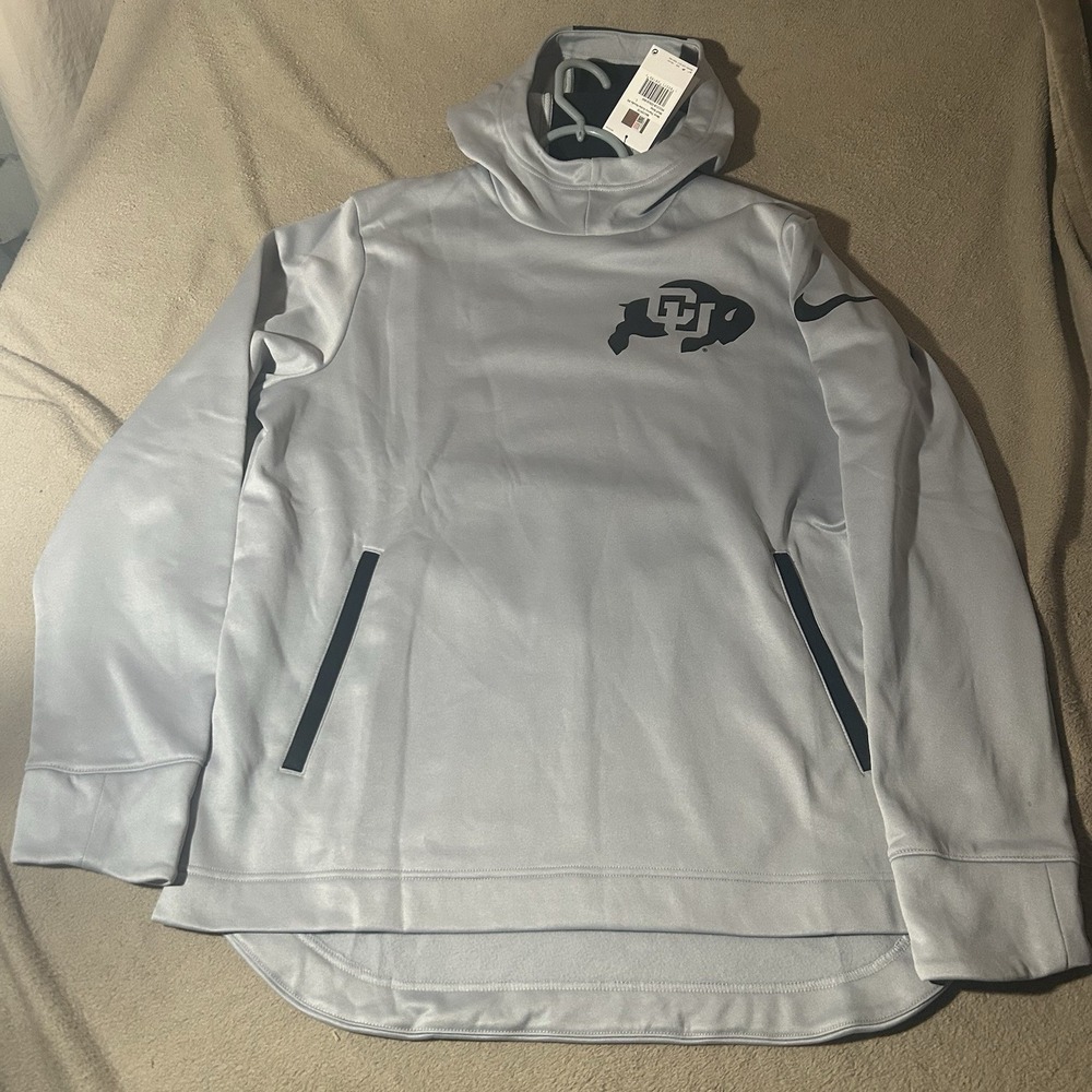 NWT Nike Colorado Buffaloes Therma Scuba Hoodie Sweatshirt Mens Large Grey
